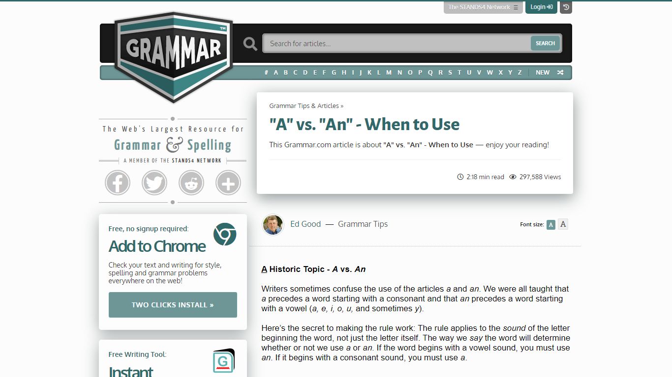 "A" vs. "An" - When to Use - grammar